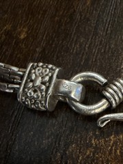 Vintage Bracelet 3 Strands Chain Sterling Silver 925 Ends With floral engravings