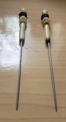 Antique Vintage 2 Hat Stick Pins / 3 +1/8″ Shaft – POSSIBLY ASIAN