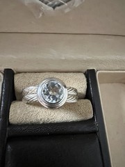 Vtg Ring Sz 9 ESPO 925 Sterling Silver Crystal Jewelry ESPOSITO Brutalist