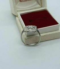 MAGNIFICENT CIRCA VINTAGE RING 2.26 CT SIMULATED DIAMOND 14K WHITE GOLD PLATED