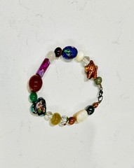 VTG Bracelet Art Glass, Cloisonné , Beads From Around The World… Statement Piece