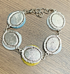 Vintage Porcelain Plate Charm Bracelet Floral Tea Party Cottagecore Pastel