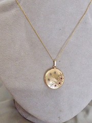 VICTORIAN 14K Y GOLD FILLED SHOOTING STARS LOCKET 1 1/4″ NECKLACE 1874 DATE