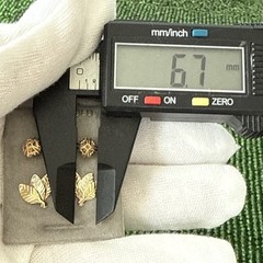 Lot x 2 Pairs VTG 14K Solid Yellow & Multi Color Gold Stud Earrings