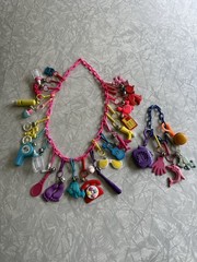Vintage 1980’s Bell Charm Necklace & Bracelet 27 Charms Included