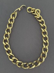VINTAGE CHRISTIAN DIOR GOLD TONE BEAUTIFUL GOURMETTE STYLE CURB NECKLACE CHOKER