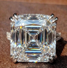 10 CT Art Deco Style Lab Created Asscher Cut Wedding 14K White Gold Plated Ring