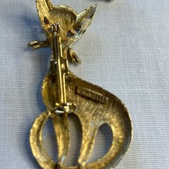Vintage Mamselle Mid Century Modern Siamese Cat & Rose Brooches Pins