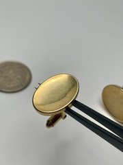 Vintage Krementz Oval 14K Gold Overlay Smooth Oval Minimalist MCM Cufflinks