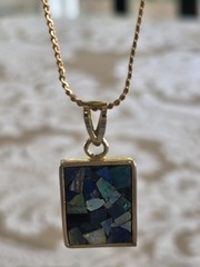 1/20 GF 14K FED Gold Fill Serpentine S Link Chain Necklace 18.25″ Mosaic Pendant