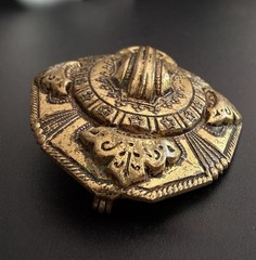 Victorian Revival Gold Tone Sash Pin Brooch Ornate Oval Statement 2.5in Vintage!