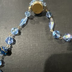 Vintage Necklace 21 In Blue Glass Beads
