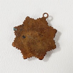 Vintage Copper & Brass Fleur De Lis Pendant Charm