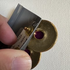 Vtg Casual Corner Purple Oval Cabochon Earrings Enamel Wearable Art Statement