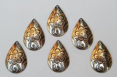 #3476 ANTIQUED GOLD TEARDROP PENDANT/ER W/HANG HOLE – 6 Pc Lot