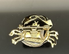 Vintage Gerry’s Crab Pin Booch Gold Tone Silver Shell Beach Ocean Coastal Granny