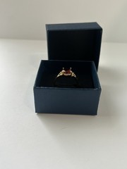 Vintage Red Cubic Zirconia Ring Gold Plated Womens Size 9