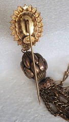Vintage Hobe faux coral gold tone stick pin