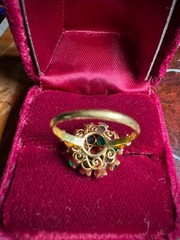 Antique Deco Gold Multi-stone Domed Harem Princess Ring