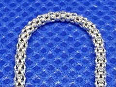 K30 Italy Popcorn 2 mm Chain 925 Silver 16.5“ 43.5cm Necklace VINTAGE 1970s