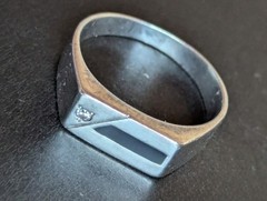 Vintage men’s signet ring sterling silver 925 Size 9.5 Wt 3.6g Geometric Modern