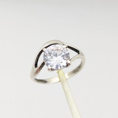 Vintage Elegant RING Silver 925 with Bright Stone-size: 7.5US(17.5mm) Ukraine#16