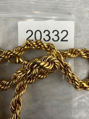 Gold Tone Rope Chain Long 30”