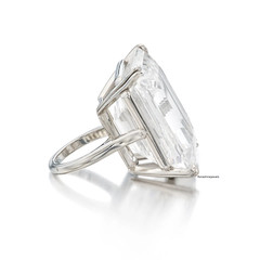 Emerald Cut Diamond White 100.CT Cubic Zirconia 925 Sterling Silver Women’s Ring