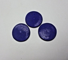 Vintage Czech Egyptian Revival Blue Lapis Glass Sphinx Round Cabochons Cabs 32mm