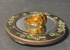 Vintage Joan Rivers Domed Gold-Tone Enamel Ring Size 11.25