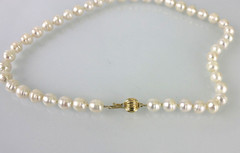 Vintage 14K Cultured Circled Graduated 8.5 ~11.4mm Pearl Strand Necklace 18.5″