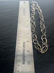 Vintage 925 Sterling Silver and Yellow Gold Vermeil Open-Link Necklace