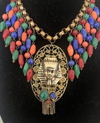 Miriam Haskell Style Egyptian Revival One Of A Kind Artisan Necklace
