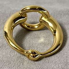 HERMES Mors Horse Bit Gold Scarf Ring 20mm with Box