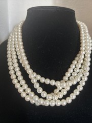 Necklaces TWO 18” Quality Faux Glass Pearl Beads. Very Good Color. Just Classic