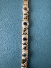 Vintage Thailand Multi Gemstone 14k Gold Plated & Sterling Silver Bracelet 7.5”