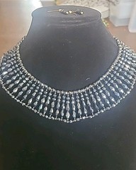 Vintage Cookie Lee Statement Vintage Collar Necklace Set With Pierced Earrings