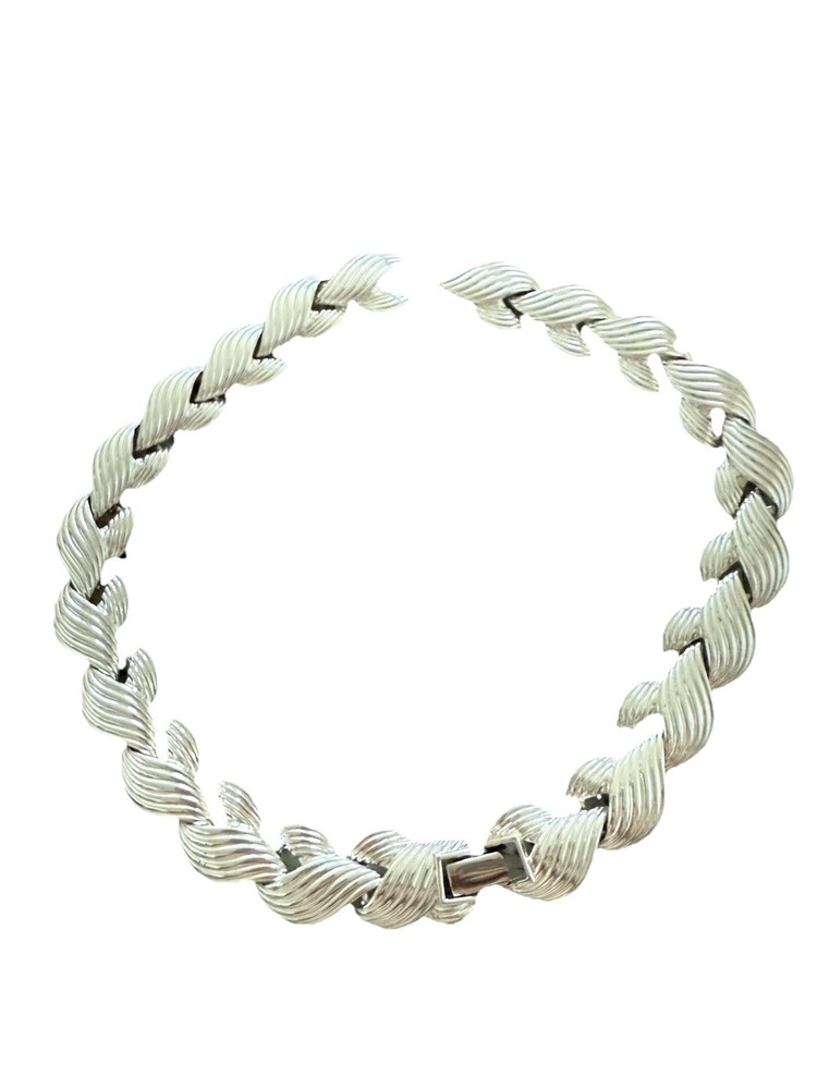 Napier Pat Signed Silver Necklace 16 In Broken As Is As Pictured