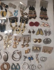 Vintage To Modern 120 Pairs Of Earrings Clip On Post Hangers Various Colors Size