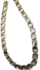 VTG Delillo Silver plate necklace w/Clear Rhinstones signed 20 1/2″ Length