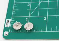 Vintage Modernist Round Puffed Domed Half Ball Sterling Silver 925 Stud Earrings
