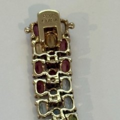 Vintage Ross-Simons 925 Sterling Silver 18K Vermeil Multi Gemstone Bracelet 24g