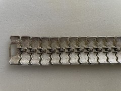 Vintage Bracelet CORO Pegasus Signed Honeycomb Textured Wide Link Chunky MCM Mod