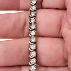 Ross Simons CZ Cubic Zirconia 925 Sterling Silver Tennis Bracelet 7.25″ – AS IS