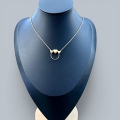 Crown Trifari Heart Necklace Charm Holder Ring Keeper Gold Tone Vintage Hearts