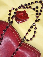 English Late Georgian Early Victorian Almandine Swags Garnet 9 KT Gold Necklace
