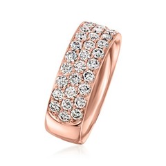 Vintage 1.52 ct. t.w. Diamond 3-Row Ring in 14kt Rose Gold. Size 6.75