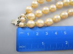 Vintage 3 Strand Faux Pearls 7 3/4″ Long Bracelet 1033