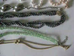 23 Vintage Pearl Chain Glass Silver Gold Rhinestone Necklace Cameo Beaded Lot