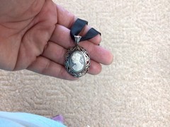 Beautiful Estate Jezlaine Sterling Silver Cameo Pendant Necklace